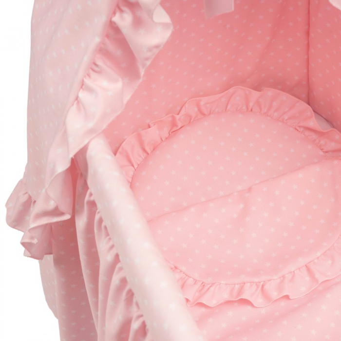 Bebelux | Pink bassinet with white stars, detail